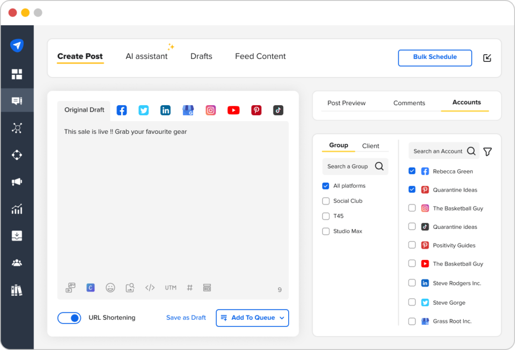 Example of SocialPilot Dashboard
